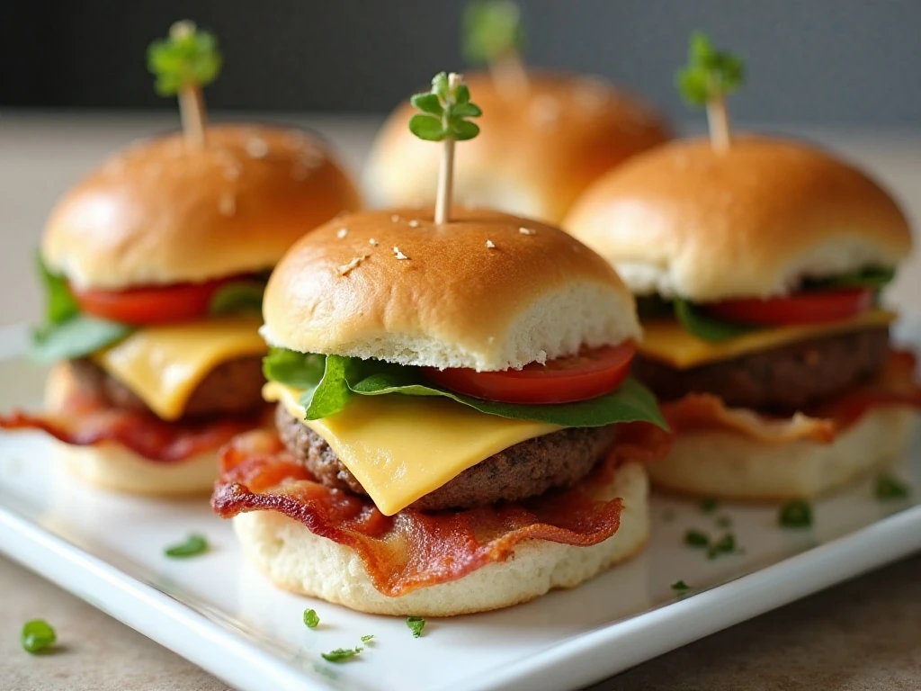 Classic and cheesy BLT slider variations