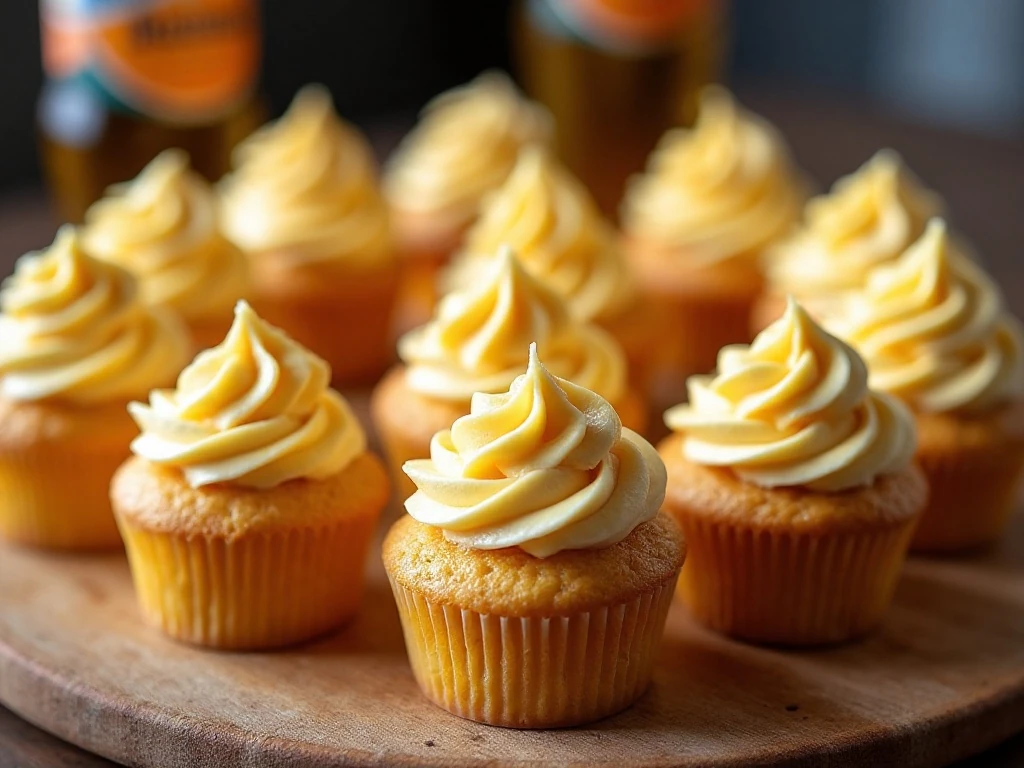 Blue Moon boozy cupcakes with orange cream-cheese frosting