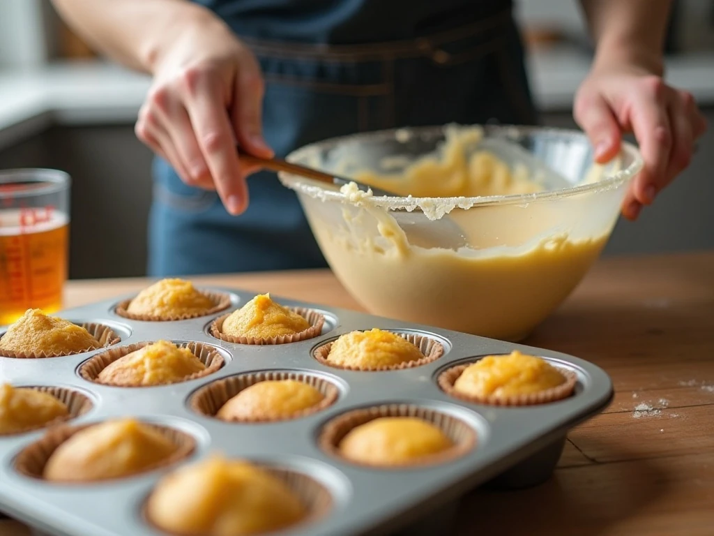 Preparing Blue Moon cupcake batter with orange zest