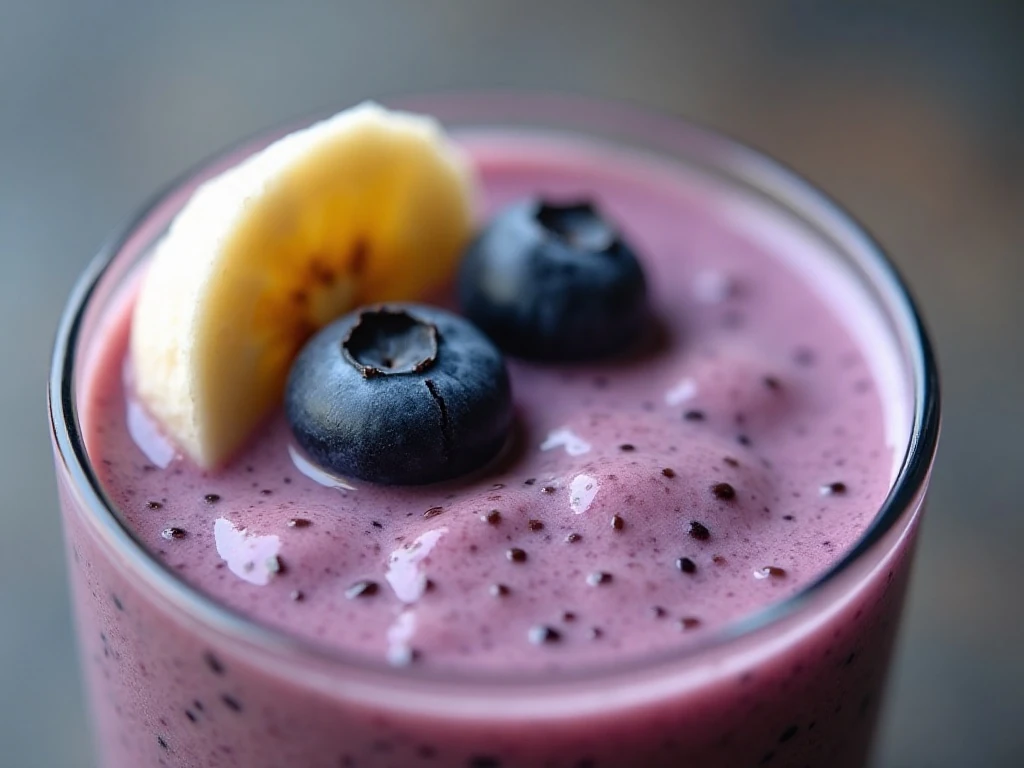 Close-up of the creamy texture and berry garnish