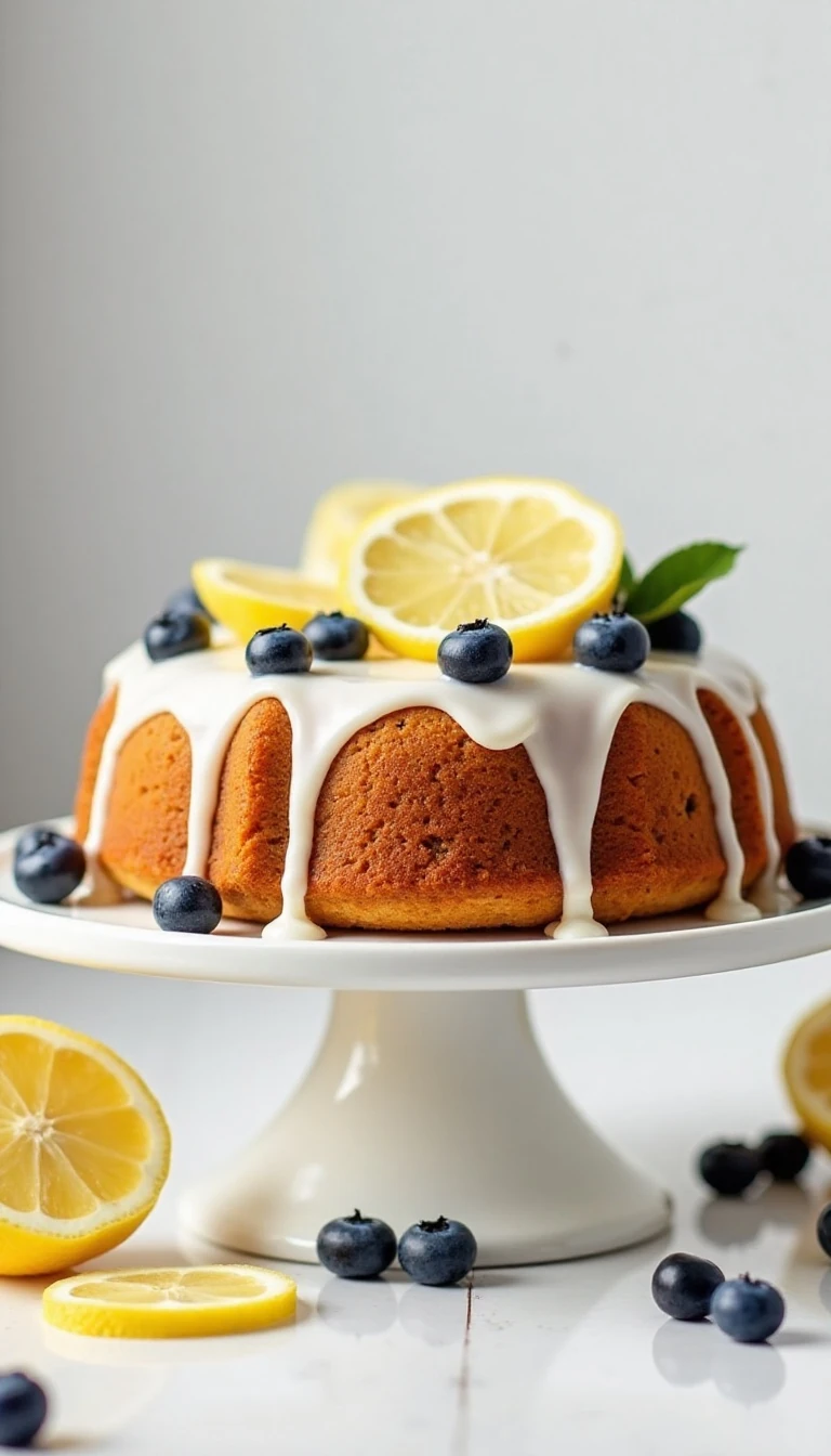 Easy Blueberry Cake with Lemon Glaze Recipe