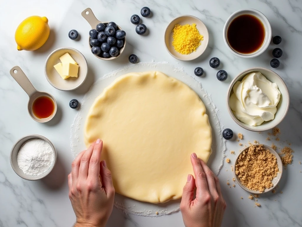 Ingredients for blueberry cheesecake bombs