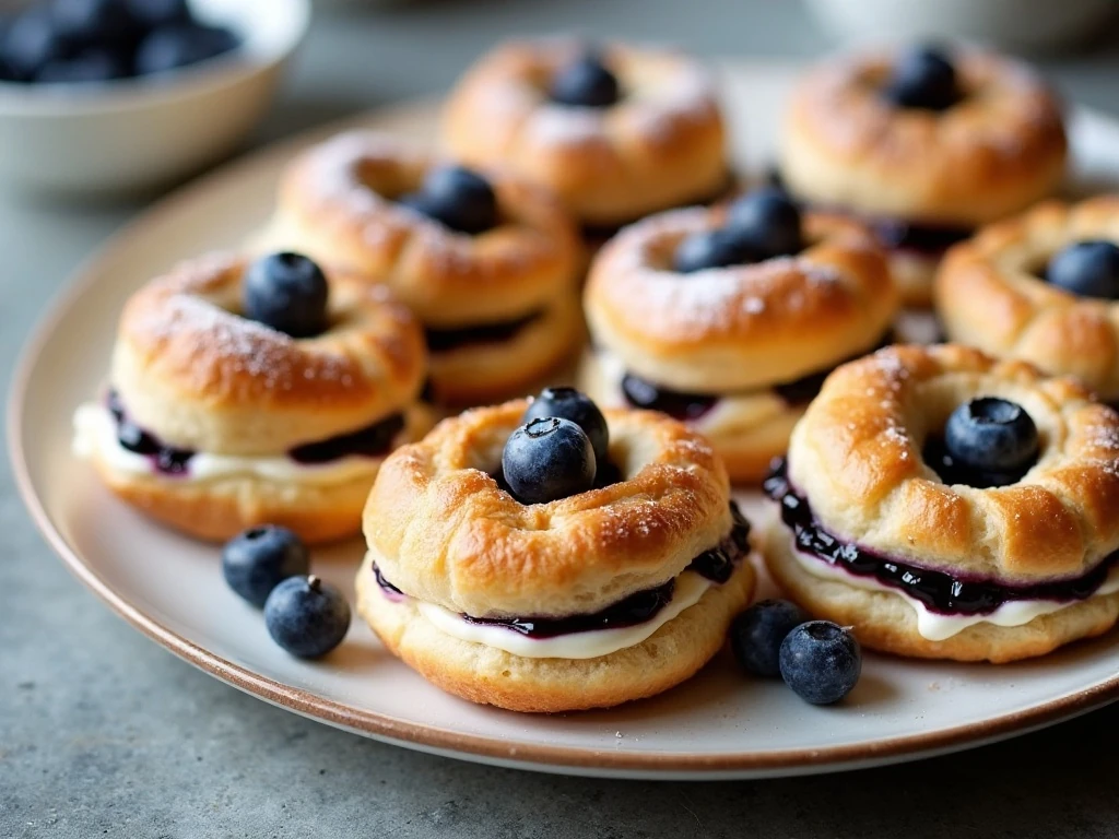 Platter of easy blueberry cream cheese danishes