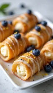 Easy Blueberry Cream Cheese Egg Rolls Recipe
