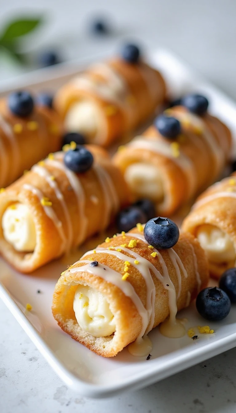 Easy Blueberry Cream Cheese Egg Rolls Recipe