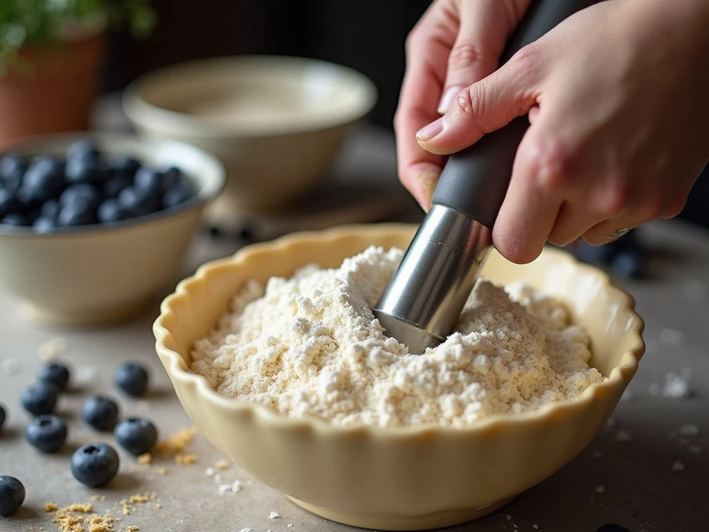 Coarse crumb mixture prepared for blueberry crumb bars