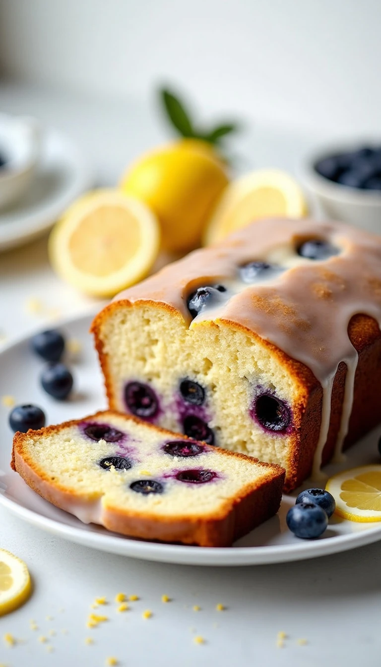 Easy Blueberry Lemon Bread Recipe with Fresh Berries and Lemon Glaze