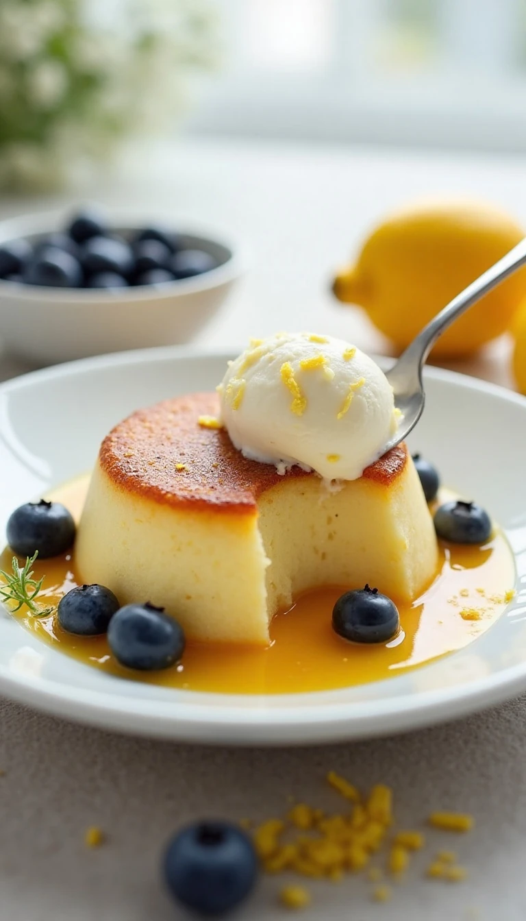 Easy Blueberry Lemon Pudding Cake Recipe