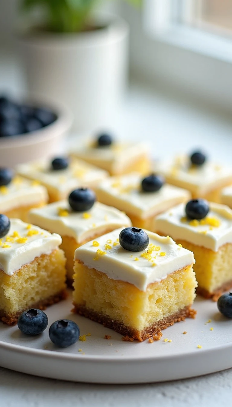 Blueberry Zucchini Snack Cake With Lemon Buttercream