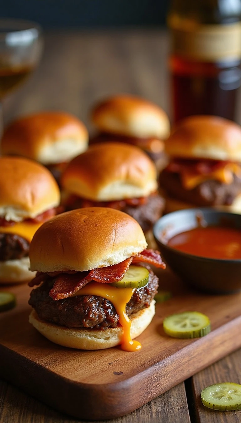 Bourbon Barbecue Glazed Sliders with Bacon Recipe