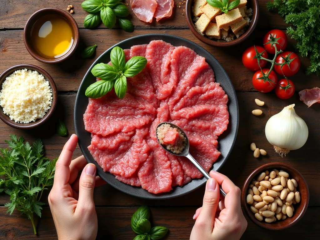 Ingredients for authentic Italian beef braciole