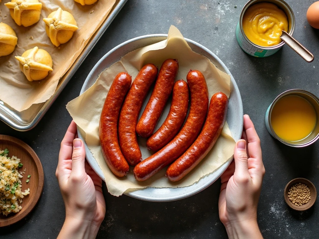 Ingredients for easy brats in a blanket