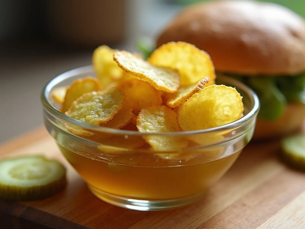 Homemade bread and butter pickles served beside a sandwich