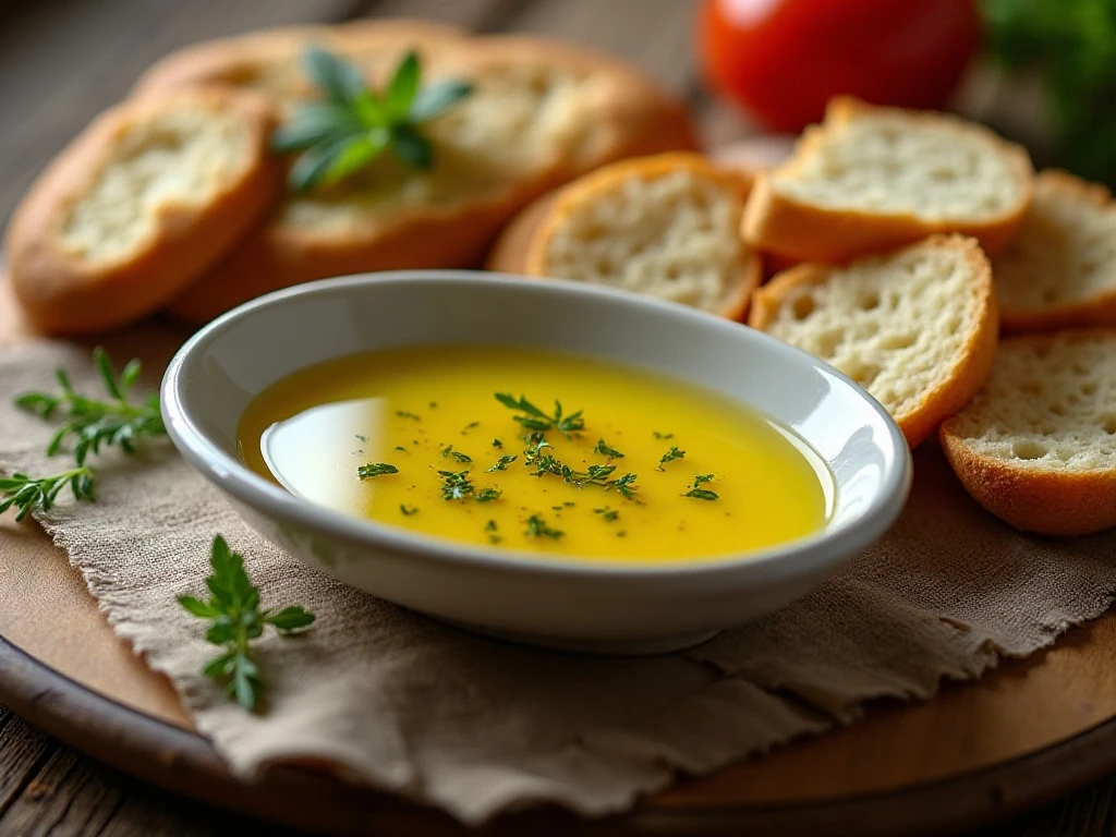 Italian-style bread dipping oil served with crusty bread