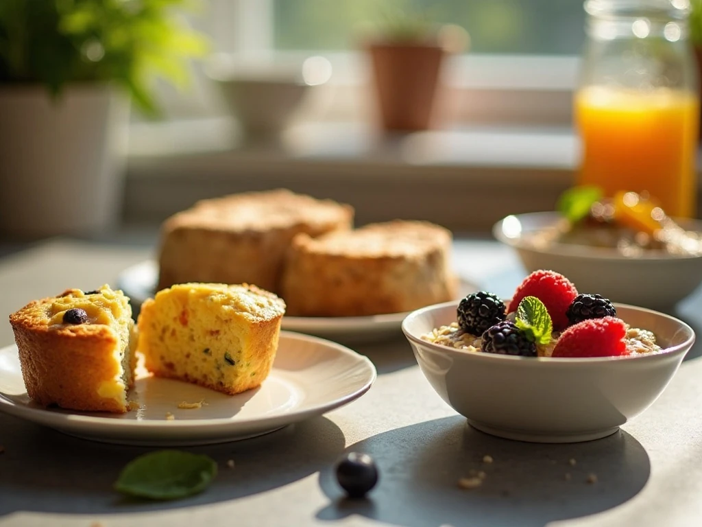 Three easy breakfast meal prep options arranged for busy mornings