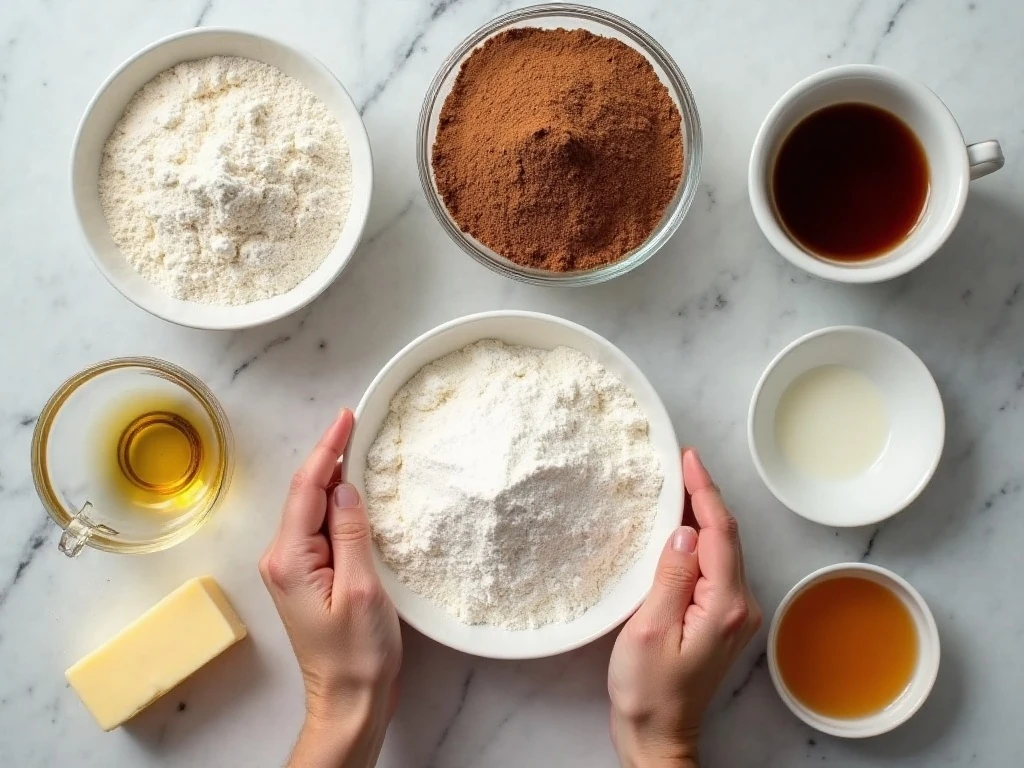 Ingredients for Brick Street chocolate cake and chocolate buttercream