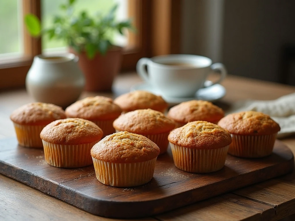 Fresh brown sugar maple muffins arranged for breakfast
