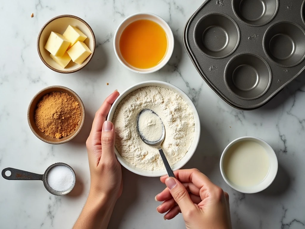Ingredients for brown sugar maple muffins