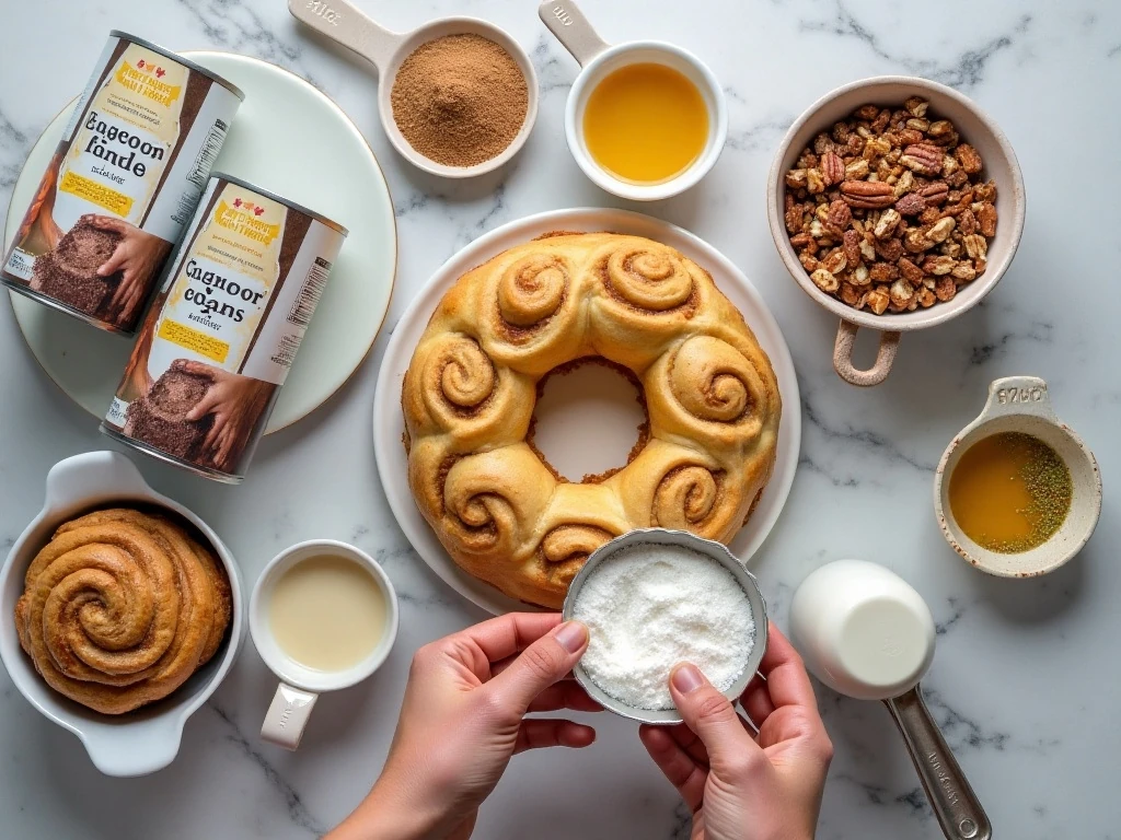 Ingredients for an easy Bubble Up King Cake