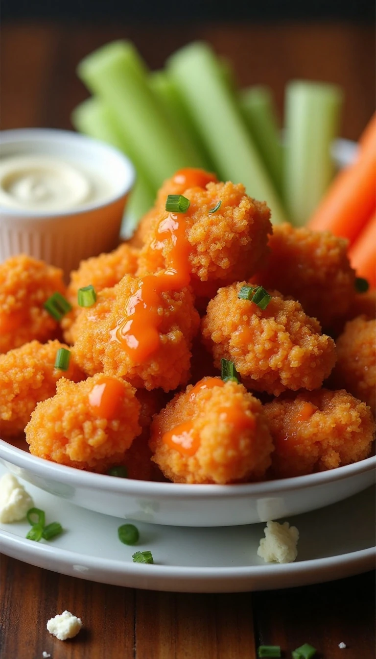 Buffalo Blue Cheese Popcorn Chicken Recipe