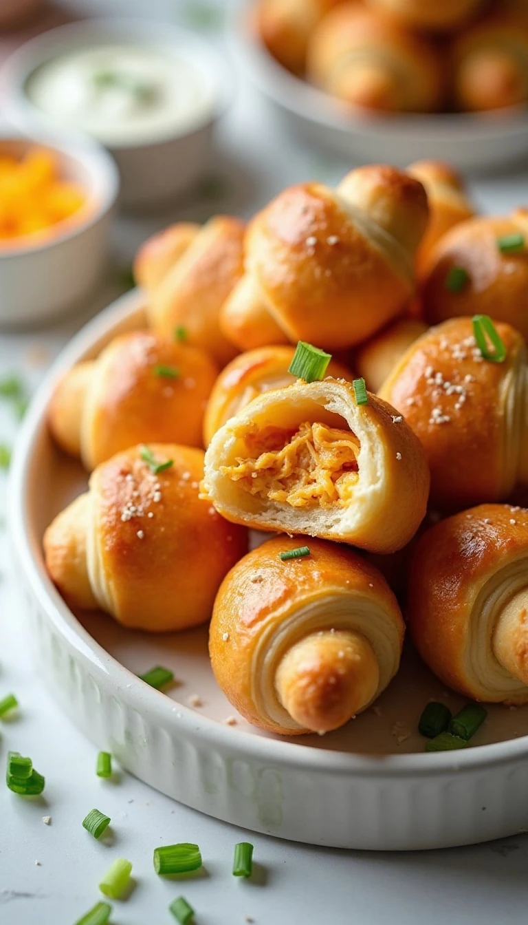 Easy Buffalo Chicken Crescent Dough Bites Recipe