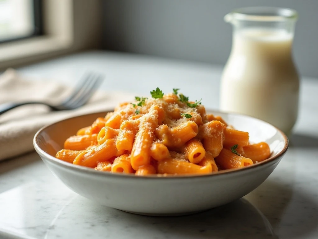 Reheated creamy Buffalo chicken pasta bake