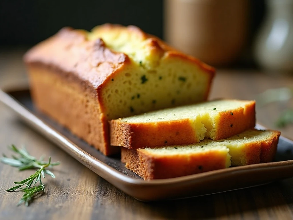 Sliced buttery zucchini bread with a tender golden crumb