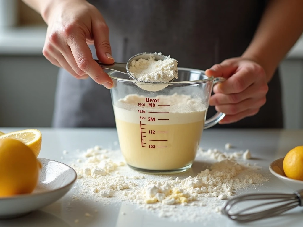 Measuring flour correctly for tender lemon bread