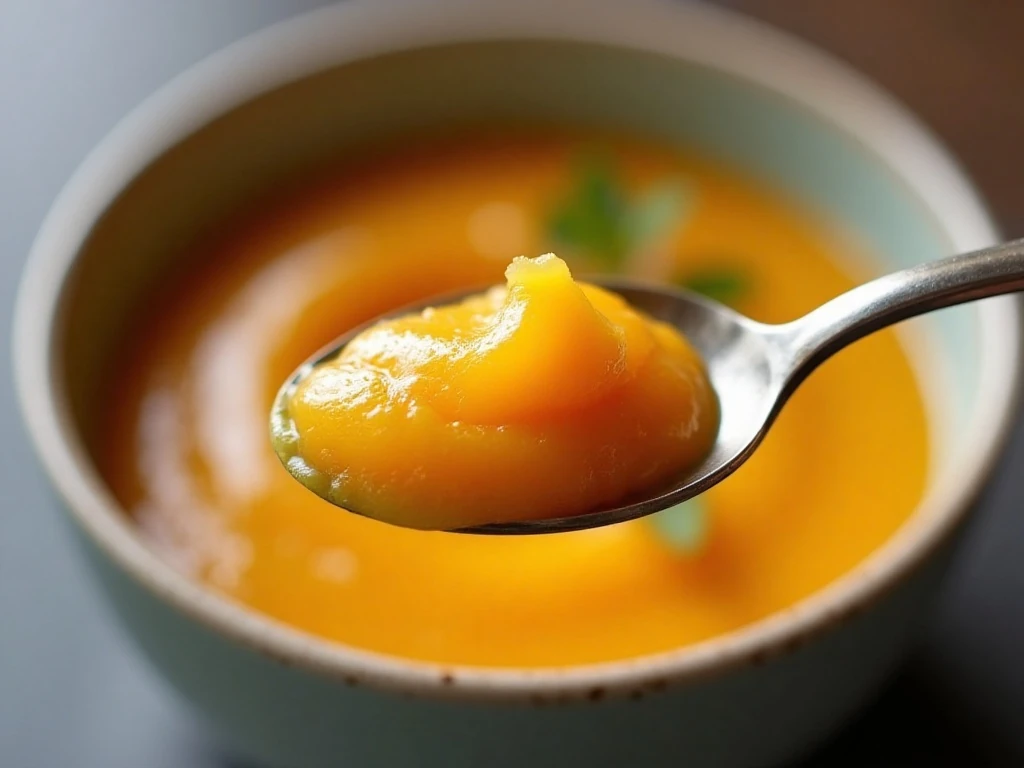 Smooth and thicker texture options for butternut squash baby food
