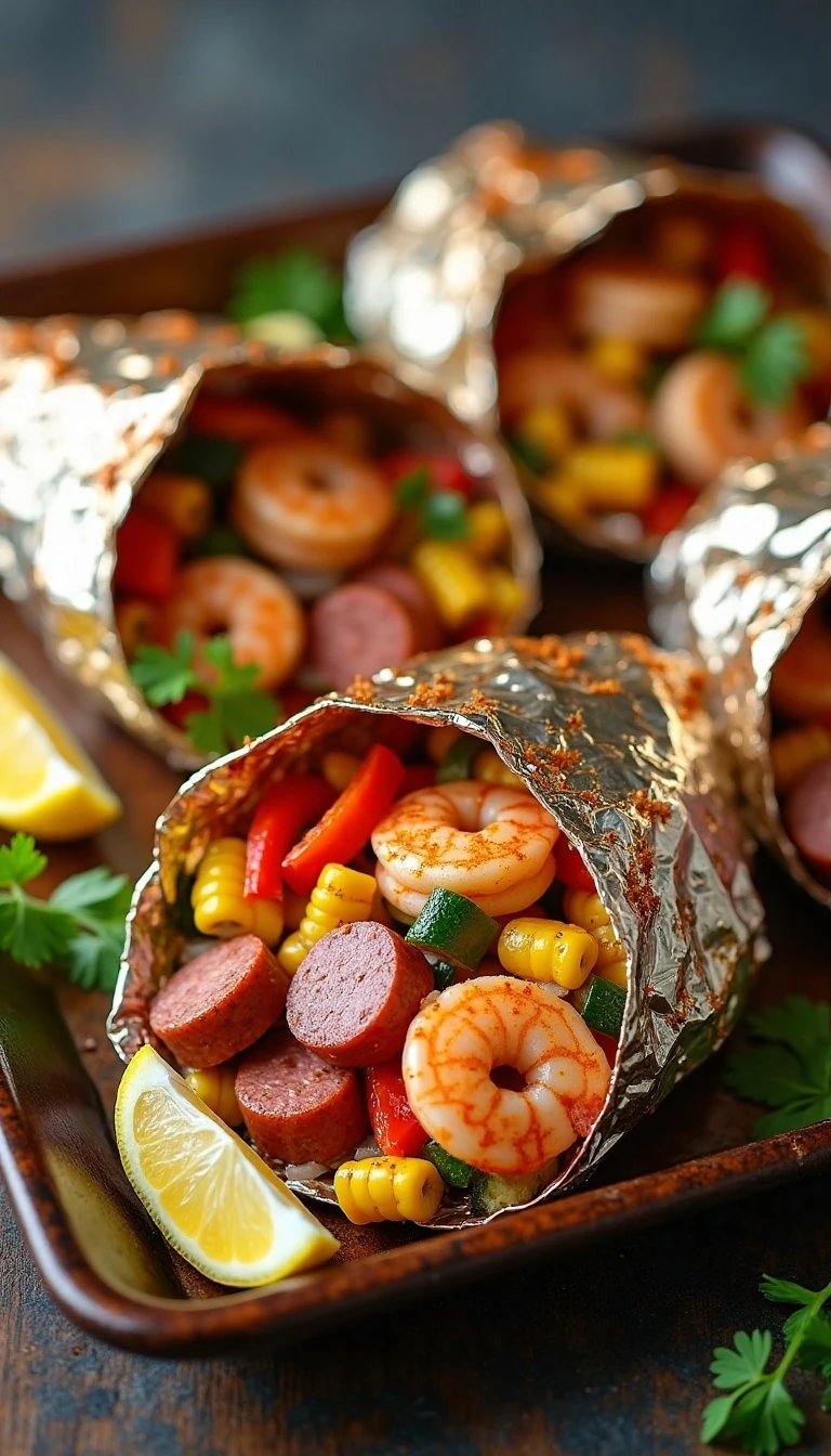 Cajun Sausage Shrimp Foil Packs: An Easy Dinner Recipe