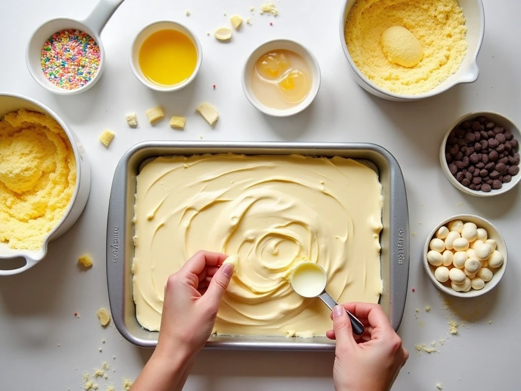 Ingredients for easy cake batter brownies