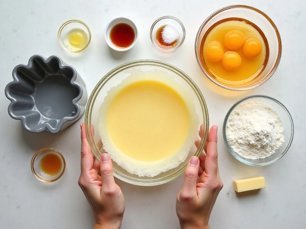 Ingredients for an easy cake mix butter cake