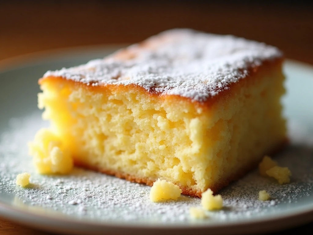 Close-up of the tender crumb of a butter cake