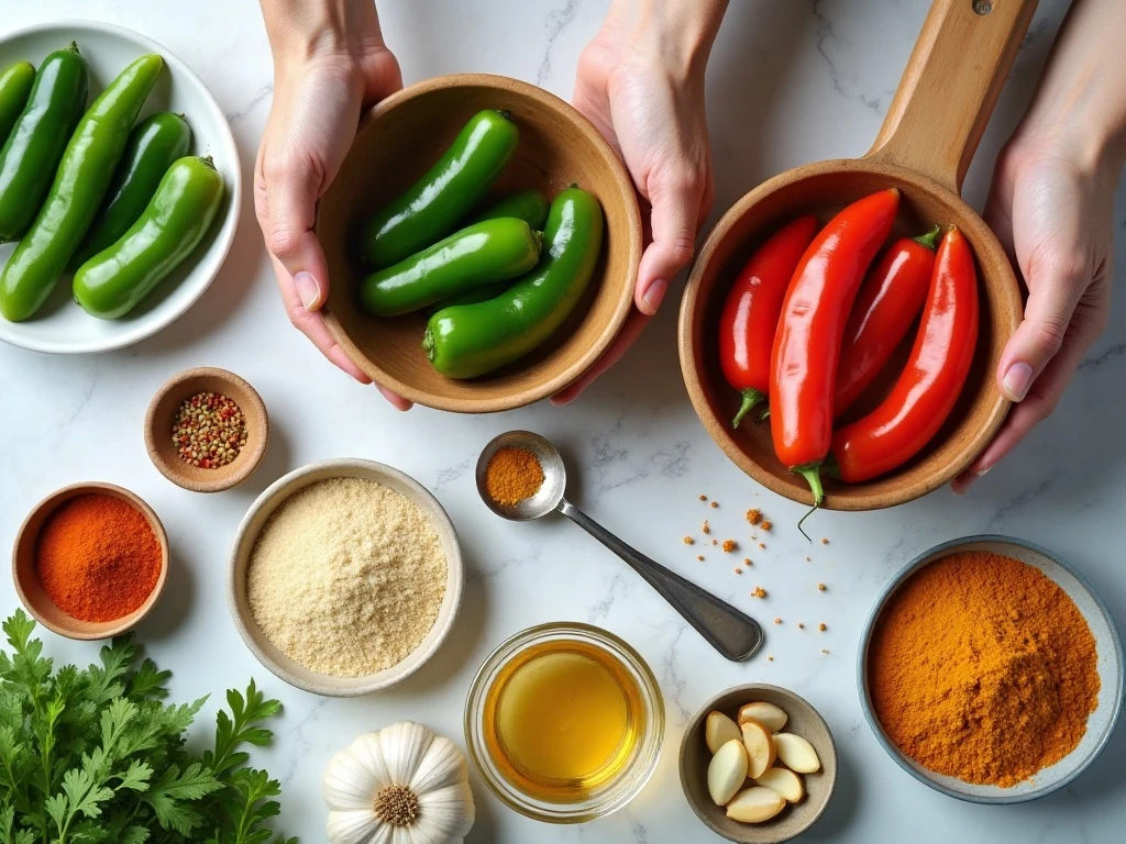Ingredients for sweet and spicy candied jalapenos