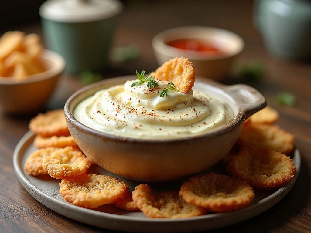 Chilled cannoli dip arranged on a dessert board with crisp dippers