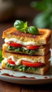 Gourmet Caprese Pesto Grilled Cheese Recipe