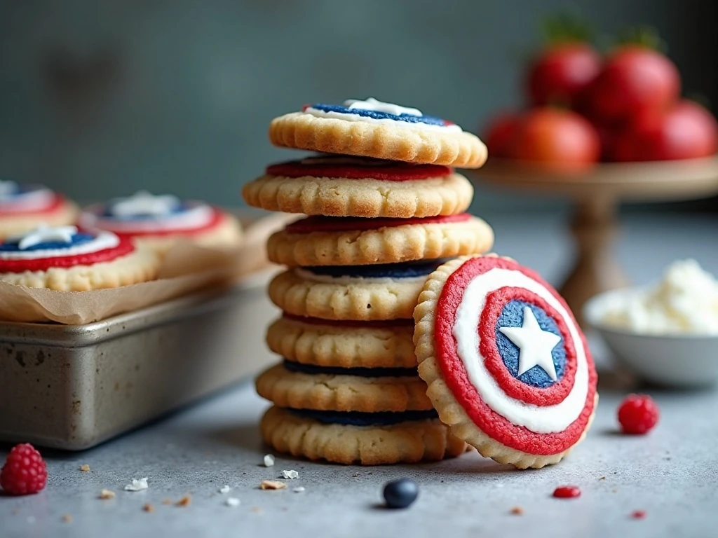 Decorated superhero cookies ready for storage and serving