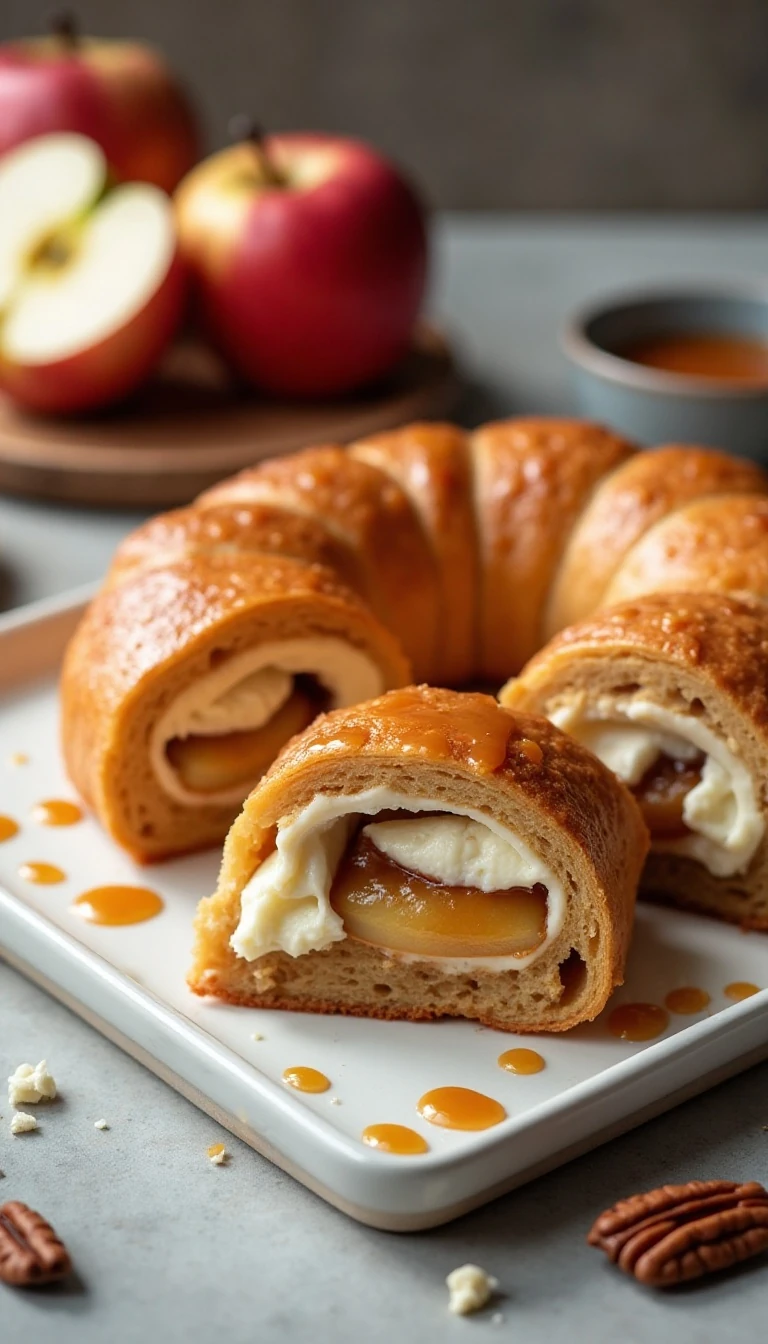 Caramel Apple Cream Cheese Ring Recipe