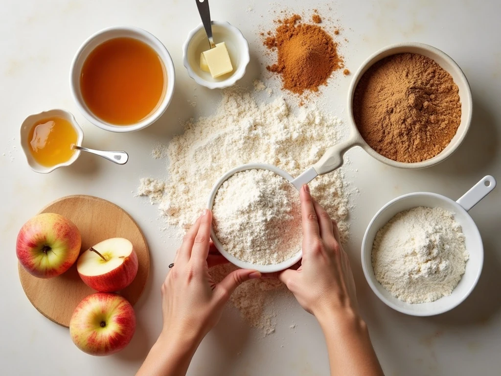 Ingredients for caramel apple cupcakes