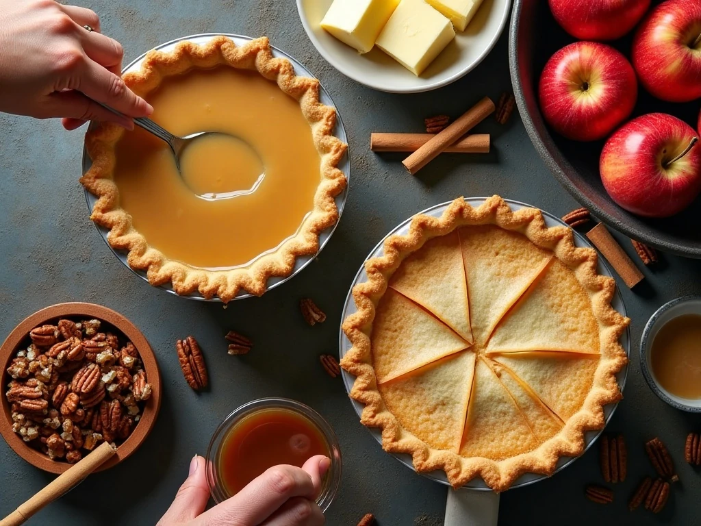 Ingredients for easy caramel apple dump cake