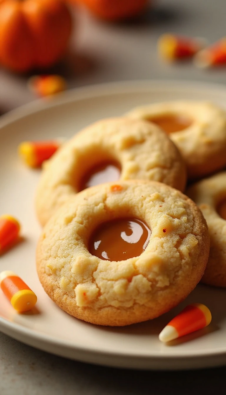 Caramel Stuffed Candy Corn Cookies Recipe