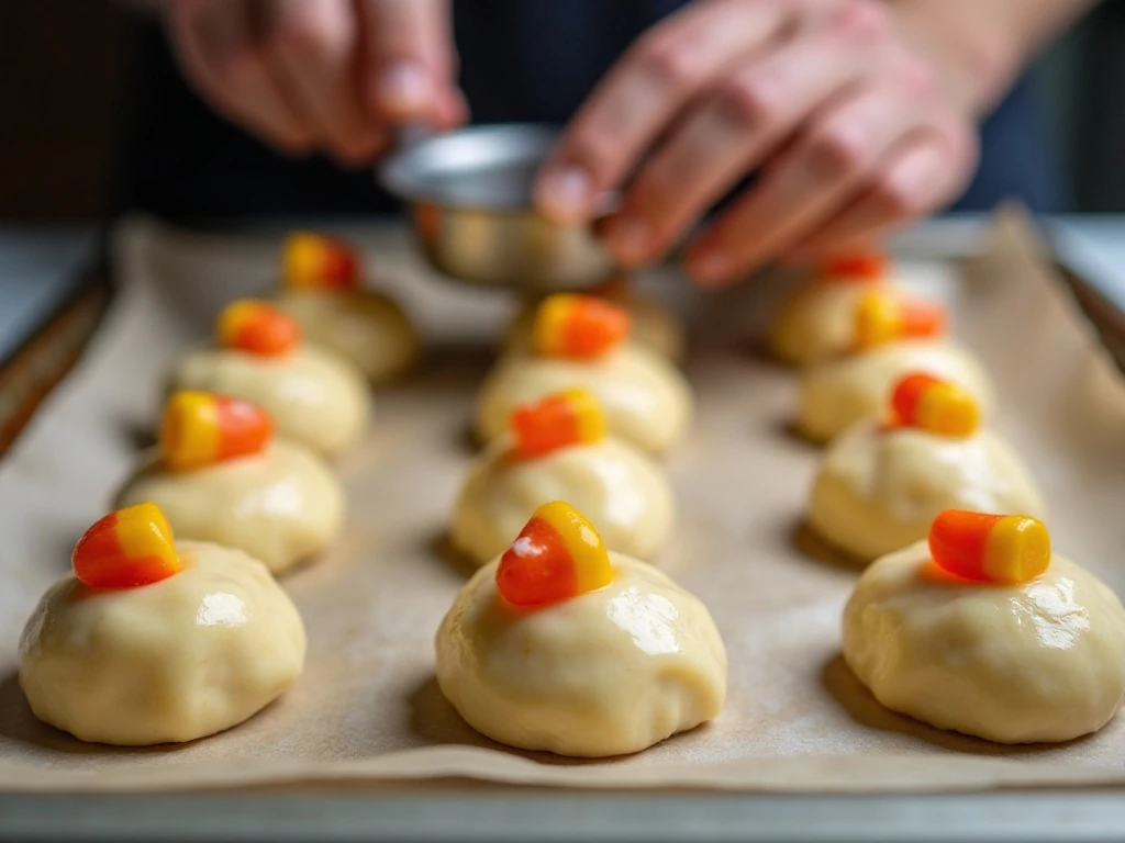 Sealed caramel-filled cookie dough balls ready for baking
