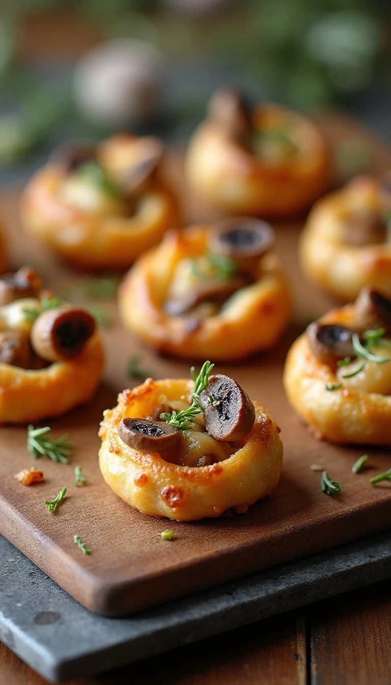Caramelized Mushroom, Onion, and Cheese Bites Recipe