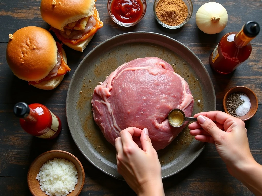 Ingredients for Carolina slow cooker pulled pork