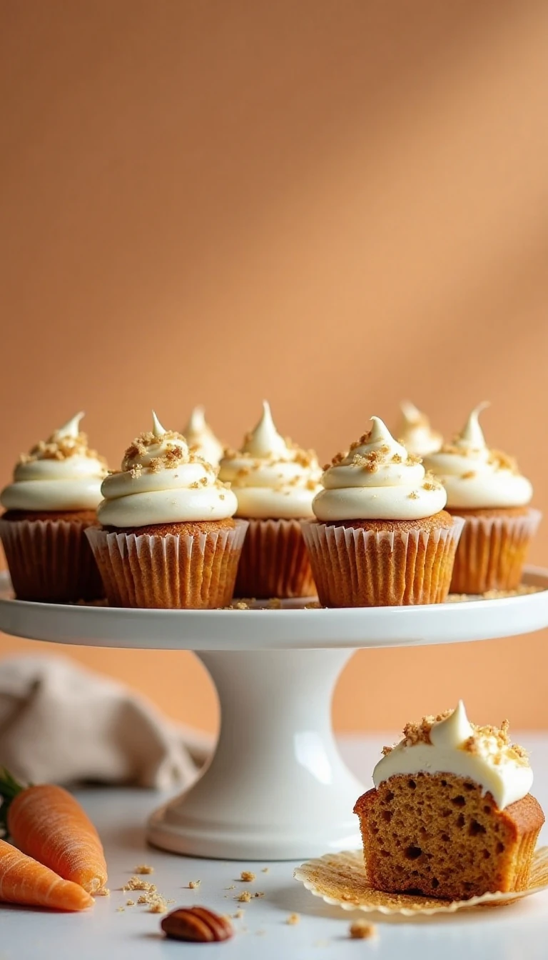 Easy Carrot Cake Cupcakes Recipe with Cream Cheese Frosting