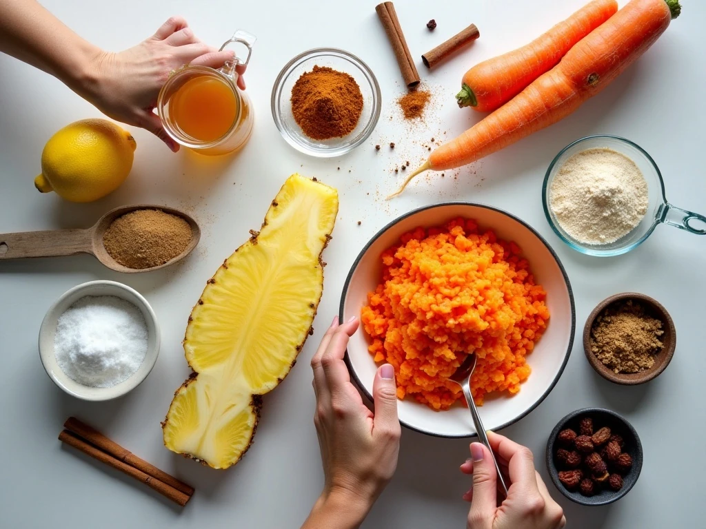 Ingredients for homemade carrot cake jam