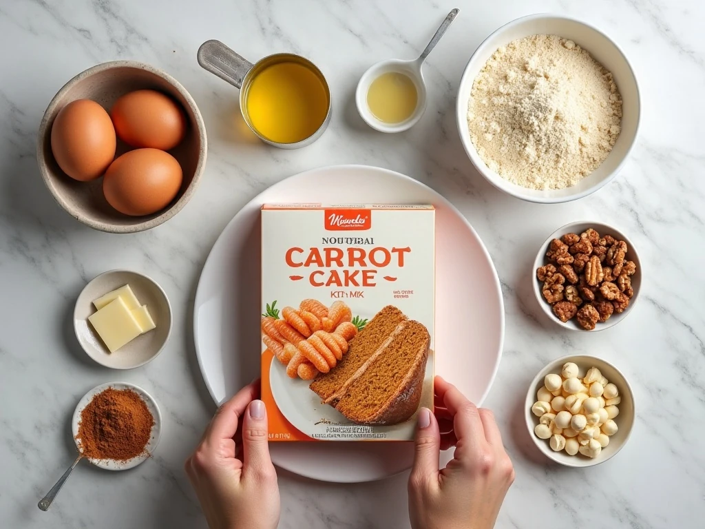 Ingredients for easy carrot cake mix crinkle cookies
