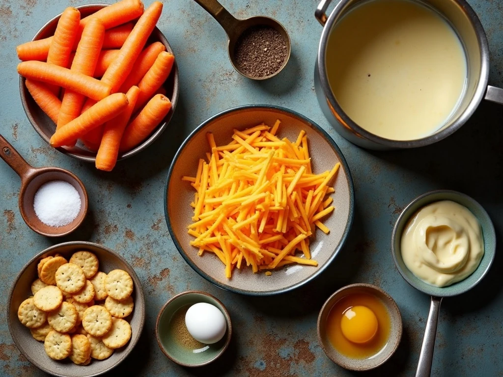Ingredients for easy Southern carrot casserole