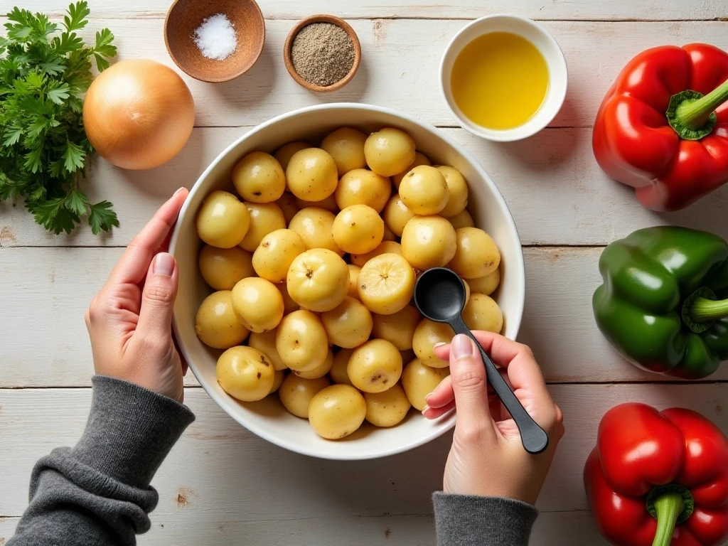 Ingredients for crispy cast iron skillet home fries