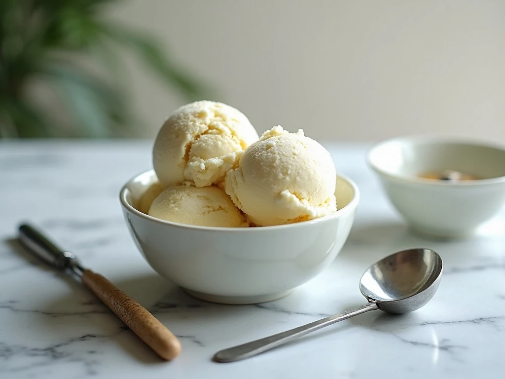 Stored and served low-carb cauliflower ice cream